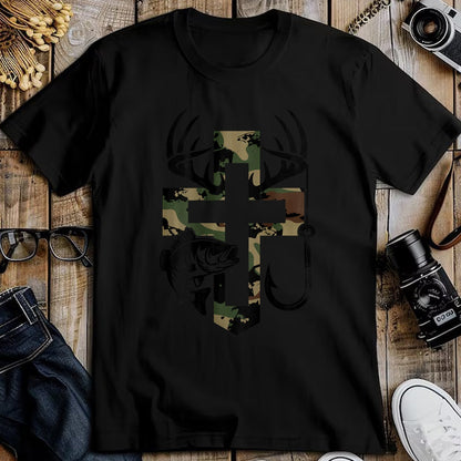Best Thanksgiving Family Shirt , Funny Thanksgiving UnisexT-Shirt/Hoodie/Sweatshirt HLT00 - Youth Camo Faith Hunting Fishing Cross Hook Christian Jesus T-Shirt