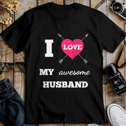 Best Wife Shirt, Wife and Husband Unisex T-Shirt/Hoodie/Sweatshirt HLT00 - I Love My Awesome Husband Shirt Heart & Arrow Cool Wife Tee T-Shirt (1)