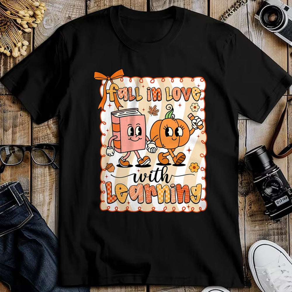 Best Thanksgiving Family Shirt , Funny Thanksgiving UnisexT-Shirt/Hoodie/Sweatshirt HLT00 - Pumpkin Teacher Preppy Fall in Love with Learning Autumn T-Shirt