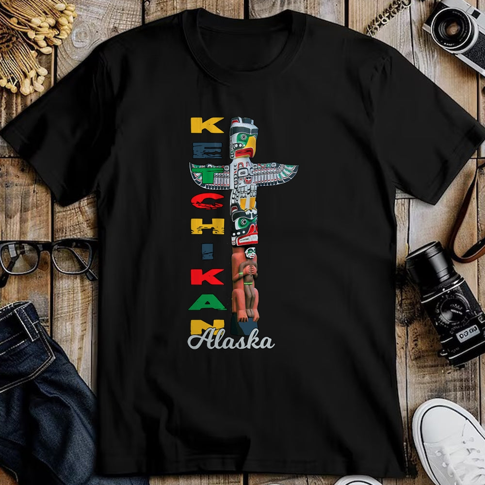 Native American T-Shirts, Vintage Native American Unisex T-Shirt/Hoodie/Sweatshirt HLT00 - Ketchikan Alaska Totem Pole Native Art Souvenir Keepsake