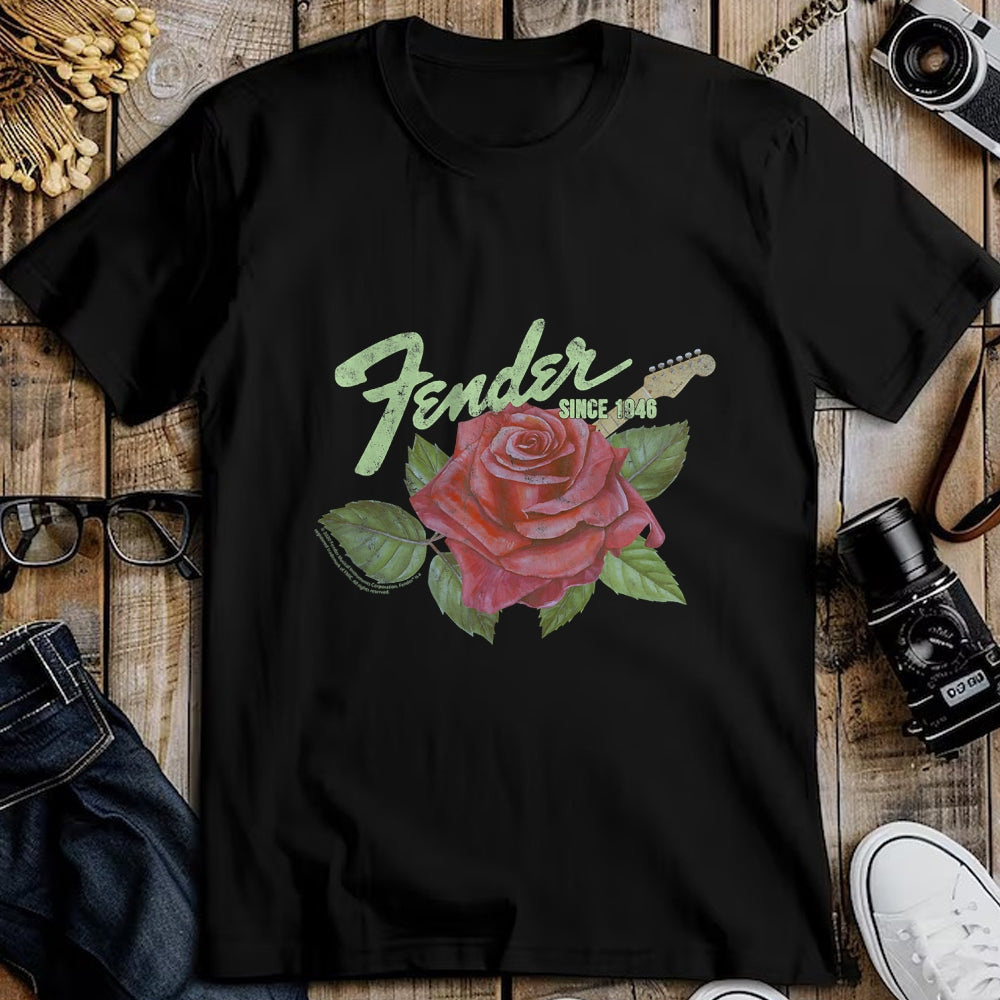Guitar Lover Shirt, Funny Guitar UnisexT-Shirt/Hoodie/Sweatshirt HLT00 - Fender Rose Guitar Classic Vintage Style T-Shirt