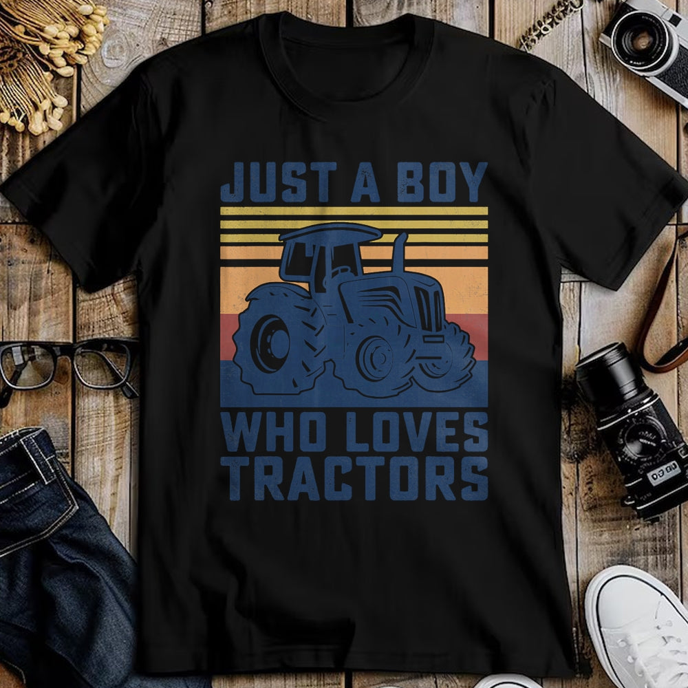 Best Farmer Life Shirt, Funny Farmer UnisexT-Shirt/Hoodie/Sweatshirt HLT00 - Kids Farm Just a Boy Who Loves Tractors, Farmers, Toddlers, Boys T-Shirt