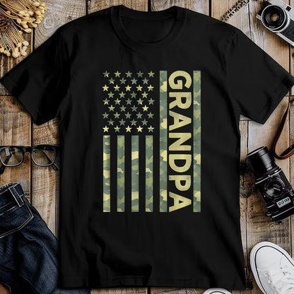 Gift for Dad Shirt, Funny Dad Unisex T-Shirt/Hoodie/Sweatshirt HLT00 – Proud Grandpa Camouflage American US Flag Camo Father_s Day Premium T-Shirt