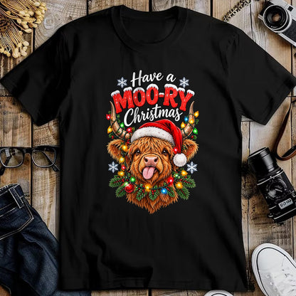 Best Farmer Life Shirt, Funny Farmer UnisexT-Shirt/Hoodie/Sweatshirt HLT00 - Have a Moo-Ry Christmas Highland Cow Christmas Farmers T-Shirt