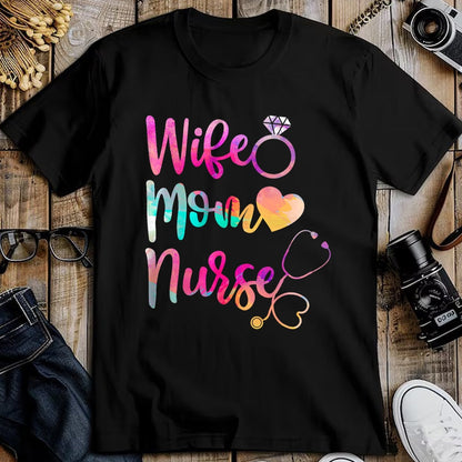 Funny Nurse Shirt, Nurse Unisex T-Shirt/Hoodie/Sweatshirt HLT00 - Wife Mom Nurse T Shirt for Nurses (LPN, BSN, RN, NP)