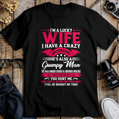 Best Wife Shirt, Wife and Husband Unisex T-Shirt/Hoodie/Sweatshirt HLT00 - Gift for wife T shirt, lucky wife   I'm A Lucky Wife I have A Husband Funny Family Humor Wife Pullov