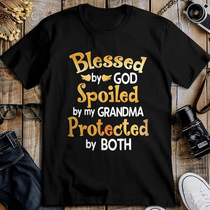 Best Wife Shirt, Wife and Husband Unisex T-Shirt/Hoodie/Sweatshirt HLT00 - Blessed By God Spoiled By My Grandma Grandson Granddaughter T-Shirt (1)