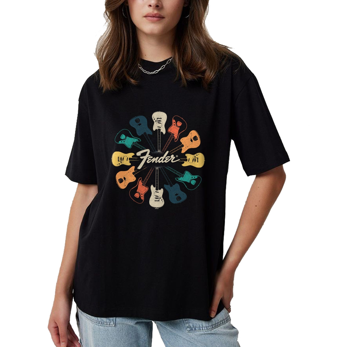 Guitar Lover Shirt, Funny Guitar UnisexT-Shirt/Hoodie/Sweatshirt HLT00 - Fender Retro Guitar Kaleidoscope T-Shirt Small