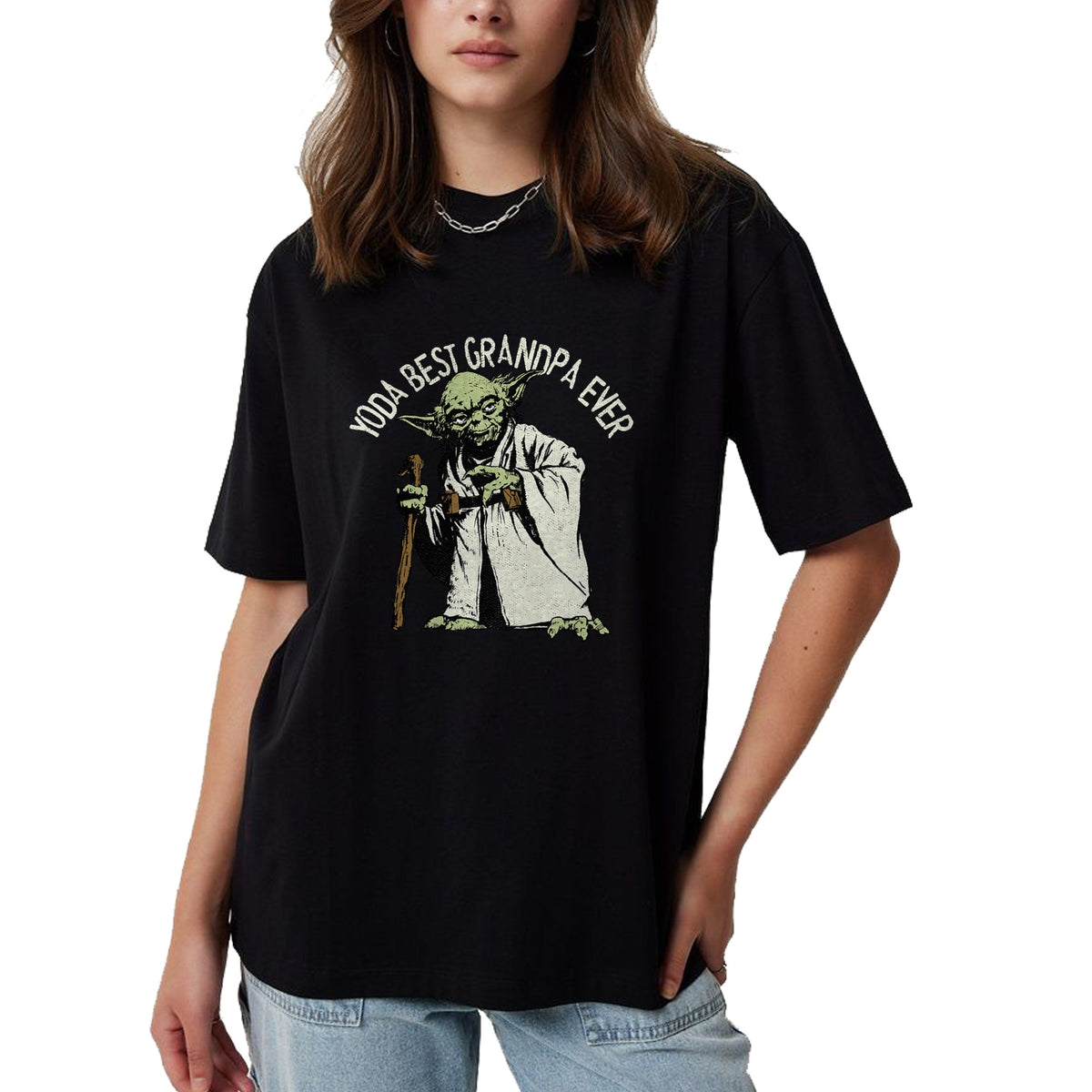 Best Grandpa Shirt, Proud Grandpa Unisex T-Shirt/Hoodie/Sweatshirt HLT00 - Star Wars Yoda Best Grandpa Ever Portrait Disney+ T-Shirt
