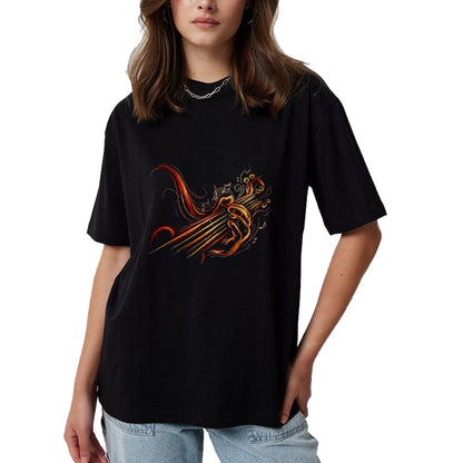 Guitar Lover Shirt, Funny Guitar UnisexT-Shirt/Hoodie/Sweatshirt HLT00 - Abstract Fire Guitar Art Playing Guitar Guitarist Music T-Shirt, Men, Black, 3X-Large