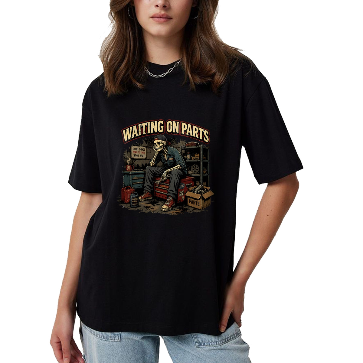 Best Mechanic Life Shirt, Funny Mechanic UnisexT-Shirt/Hoodie/Sweatshirt HLT00 - Waiting On Parts T-Shirt