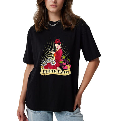 Best Doctor Shirt, Funny Doctor UnisexT-Shirt/Hoodie/Sweatshirt HLT00 - Doctor Who Rockabilly Missy Time Lady Vintage TimeTravel Fan T-Shirt - Women_s Unisex-Adults Black C