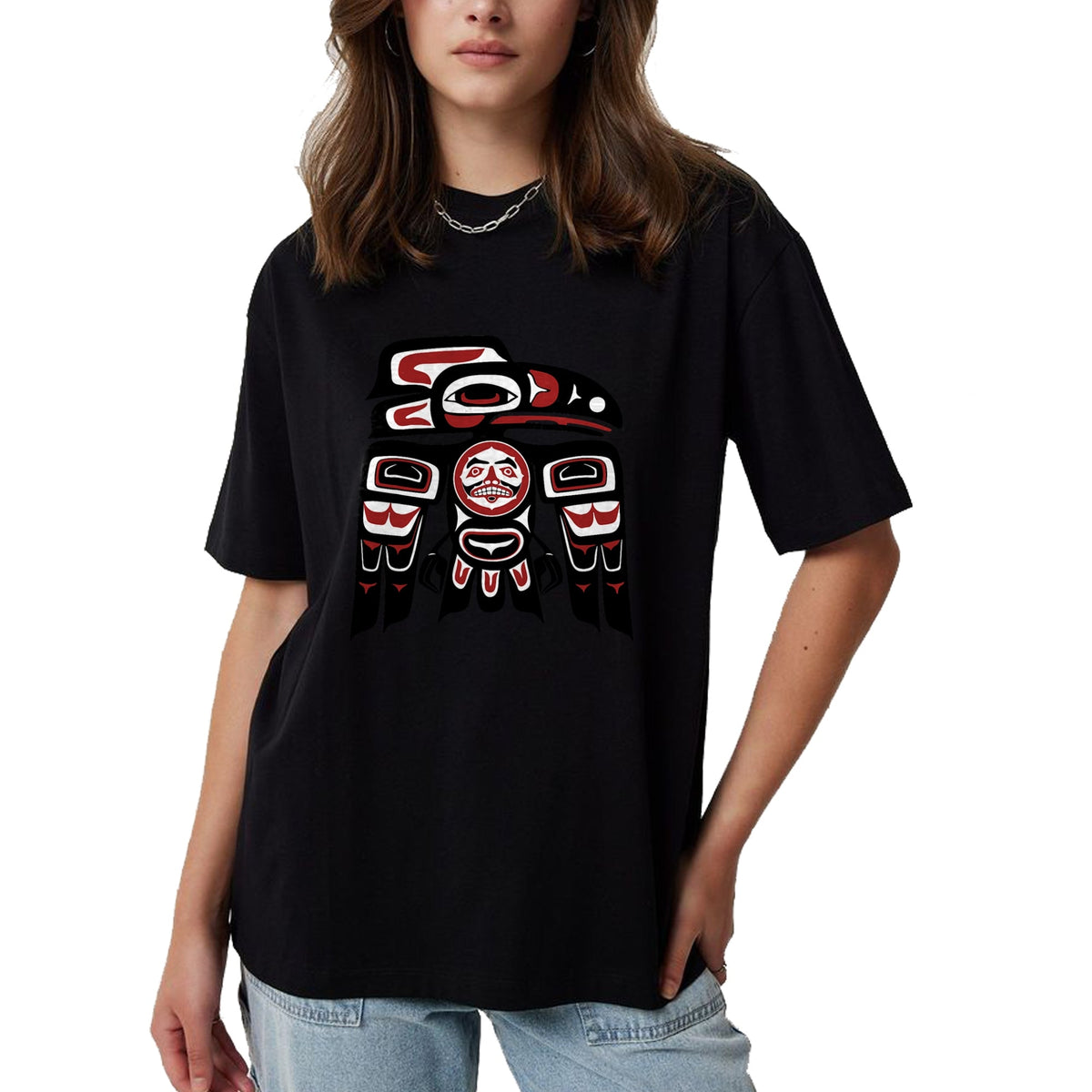 Native American T-Shirts, Vintage Native American Unisex T-Shirt/Hoodie/Sweatshirt HLT00 - Haida Tlingit Raven Totem Native American Indigenous Pride