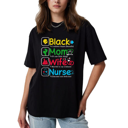 Funny Nurse Shirt, Nurse Unisex T-Shirt/Hoodie/Sweatshirt HLT00 - Black Nurse Mommy Wife - African American Mothers Women Mom T-Shirt