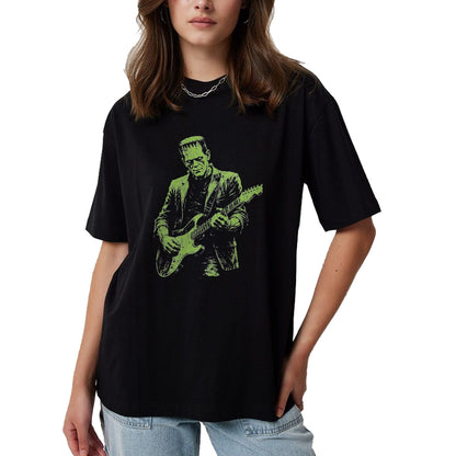 Guitar Lover Shirt, Funny Guitar UnisexT-Shirt/Hoodie/Sweatshirt HLT00 - Frankenstein Playing Guitar T-Shirt, Men, Black, X-Large
