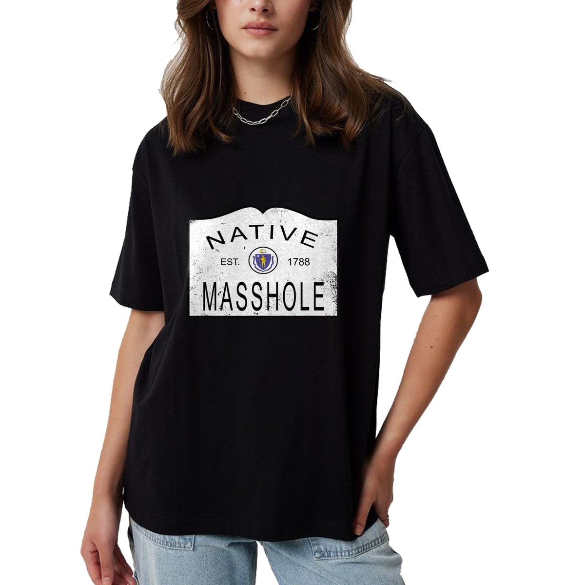 Native American T-Shirts, Vintage Native American Unisex T-Shirt/Hoodie/Sweatshirt HLT00 - Native Masshole Massachusetts MA 1788 Vintage Distressed