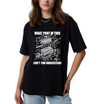Best Mechanic Life Shirt, Funny Mechanic UnisexT-Shirt/Hoodie/Sweatshirt HLT00 - What Part of This Don’t You Understand Engine Diagram T-Shirt