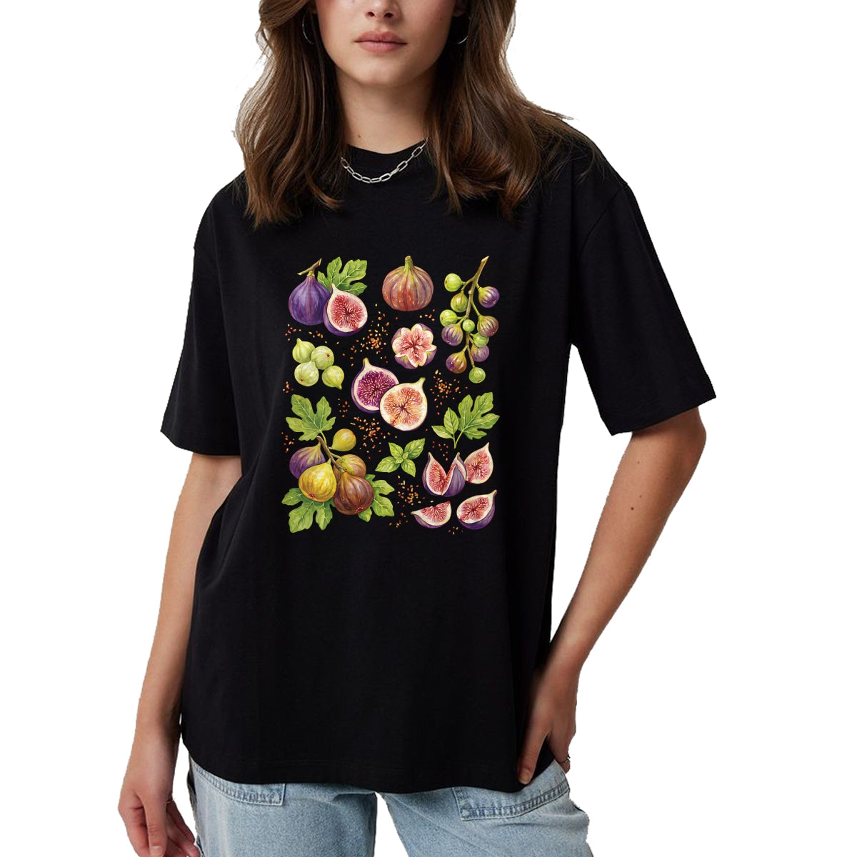 Best Farmer Life Shirt, Funny Farmer UnisexT-Shirt/Hoodie/Sweatshirt HLT00 - Women's Fresh Fig Farmer Market Vintage Y2K Summer Fruit Garden V-Neck T-Shirt