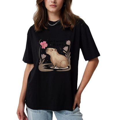 Cute Capybara Shirt, Funny Capybara Unisex T-Shirt/Hoodie/Sweatshirt HLT00 - Cute Dont Worry Be Capy Capybara Girls Boys Kids Youth Women T-Shirt
