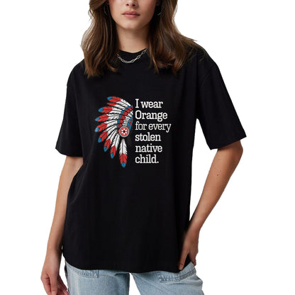 Native American T-Shirts, Vintage Native American Unisex T-Shirt/Hoodie/Sweatshirt HLT00 - I Wear Orange For Every American Native Child (1)