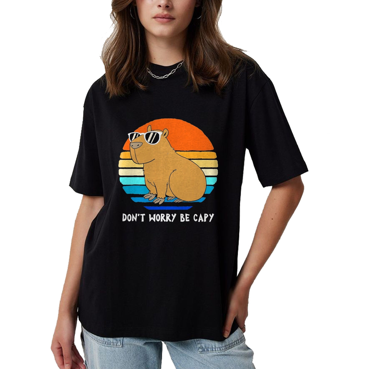 Cute Capybara Shirt, Funny Capybara Unisex T-Shirt/Hoodie/Sweatshirt HLT00 - Sorry Im Late I was Avoiding Non-Preferred Tasks Capybara Performance T-Shirt