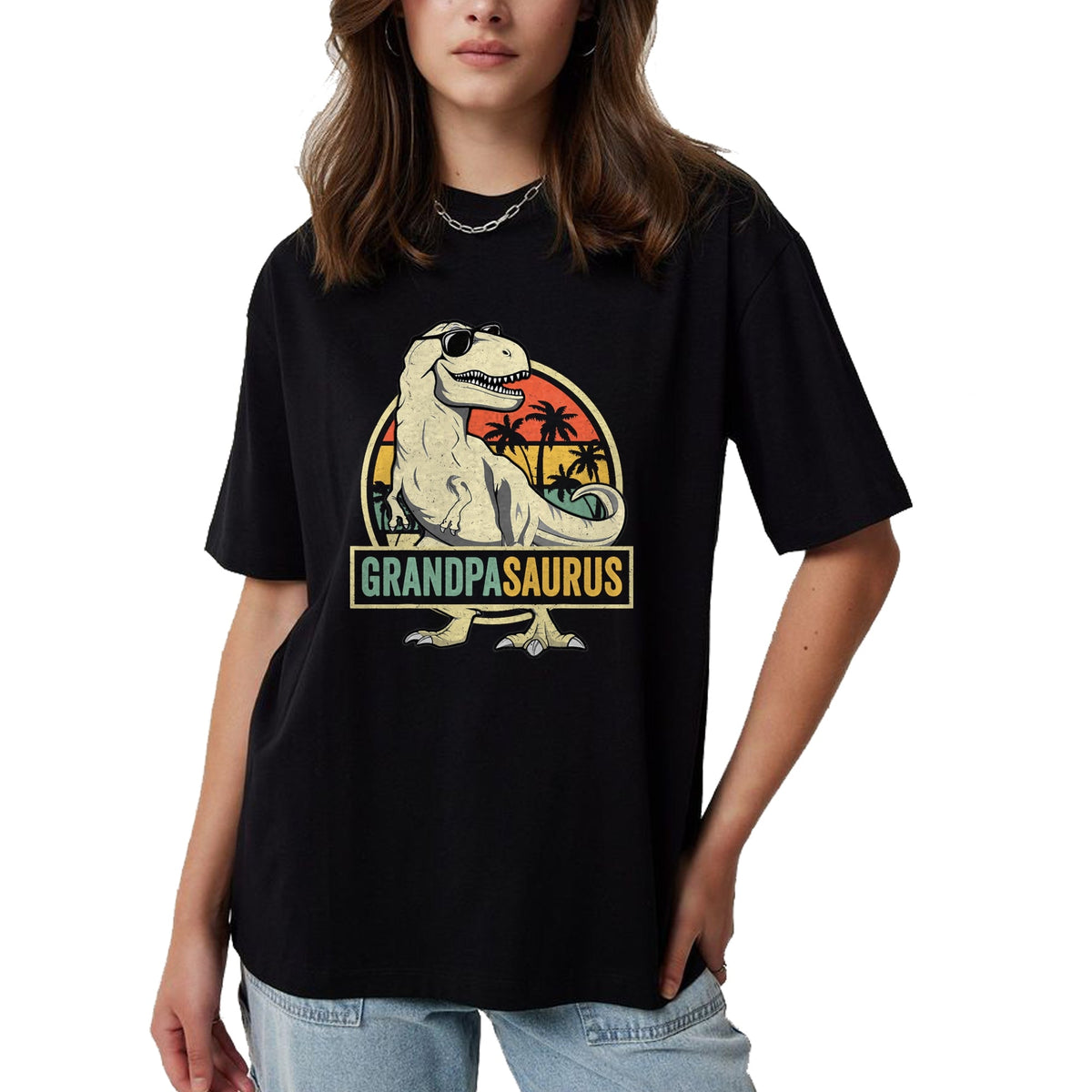 Best Grandpa Shirt, Proud Grandpa Unisex T-Shirt/Hoodie/Sweatshirt HLT00 - Grandpasaurus T Rex Dinosaur Grandpa Saurus Family Matching T-Shirt (1)