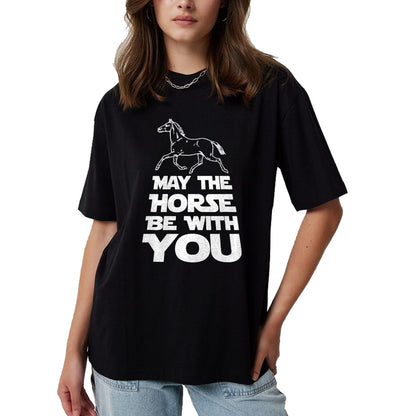 Best Horse Lover Shirt , Funny Horse UnisexT-Shirt/Hoodie/Sweatshirt HLT00 - May The Horse Be with You T-Shirt T-Shirt, Men, Black, 3X-Large