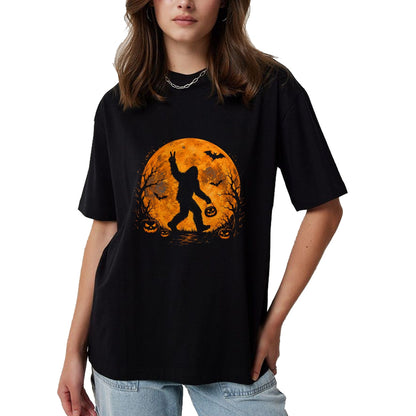 Best Thanksgiving Family Shirt , Funny Thanksgiving UnisexT-Shirt/Hoodie/Sweatshirt HLT00 - Spooky Halloween Bigfoot Pumpkin Funny Halloween Sasquatch T-Shirt