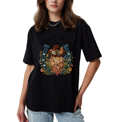 Best Horse Lover Shirt , Funny Horse UnisexT-Shirt/Hoodie/Sweatshirt HLT00 - Wildflowers Wild Horses Western Boho Country Music T-Shirt