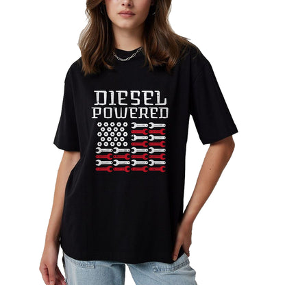 Best Mechanic Life Shirt, Funny Mechanic UnisexT-Shirt/Hoodie/Sweatshirt HLT00 - Diesel Powered US Flag Auto Mechanic Patriot Men Women Kids T-Shirt
