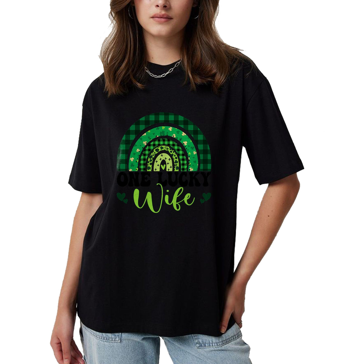 Best Wife Shirt, Wife and Husband Unisex T-Shirt/Hoodie/Sweatshirt HLT00 - Gift for wife T shirt, lucky wife   One Lucky Wife Rainbow Irish St Patricks Day Shamrock T-Shirt