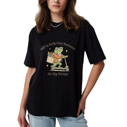 Best Teacher Shirt, Funny Teacher UnisexT-Shirt/Hoodie/Sweatshirt HLT00 - Retro Frog Elementary Teacher Help Tiny Humans Do Big Things T-Shirt