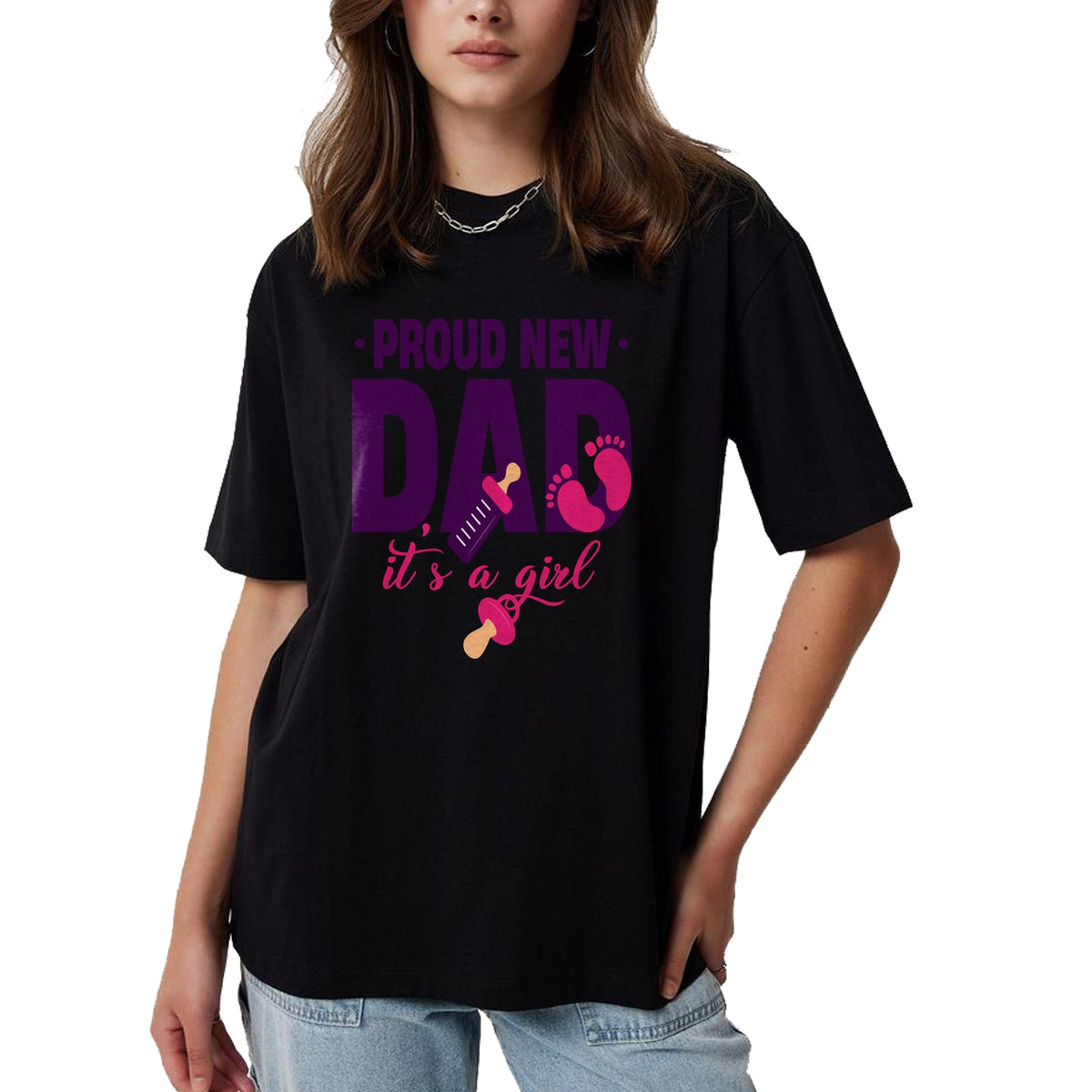 Gift for Dad Shirt, Funny Dad Unisex T-Shirt/Hoodie/Sweatshirt HLT00 – Funny Proud New Dad For Father_s Day It_s A Girl Long Sleeve T-Shirt