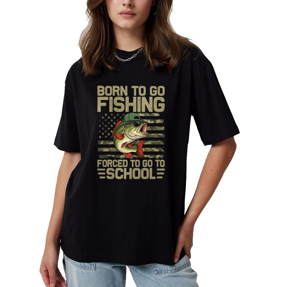 Funny Fishing Shirt, Gift For Fishing Lover Unisex T-Shirt/Hoodie/Sweatshirt HLT00 - Born to Go Fishing Bass Fish Funny Fisherman Boys Kids Men T-Shirt