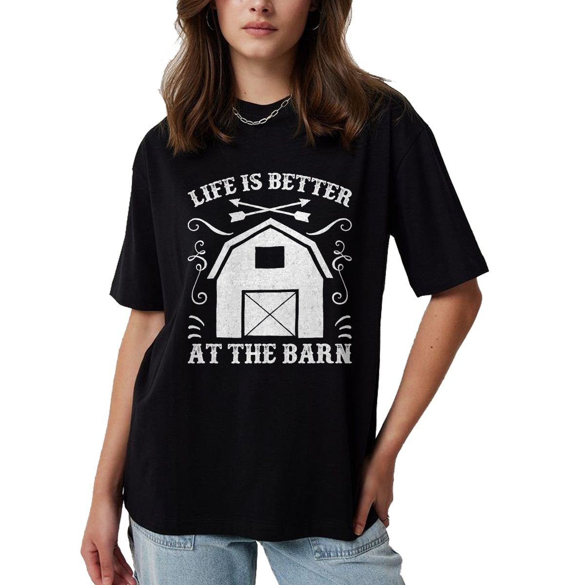 Best Horse Lover Shirt , Funny Horse UnisexT-Shirt/Hoodie/Sweatshirt HLT00 - Life Is Better At The Barn Shirt - Funny Farmer T Shirt T-Shirt