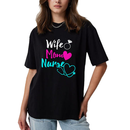 Funny Nurse Shirt, Nurse Unisex T-Shirt/Hoodie/Sweatshirt HLT00 - Wife Mom Nurse Womens RN LPN Mothers Day Gift For Nurses T-Shirt