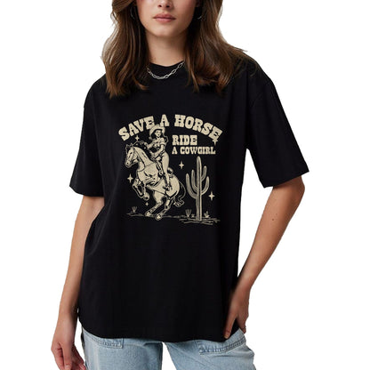 Best Horse Lover Shirt , Funny Horse UnisexT-Shirt/Hoodie/Sweatshirt HLT00 - Horse Lover Equestrian Riding Save A Horse Ride A Cowgirl T-Shirt