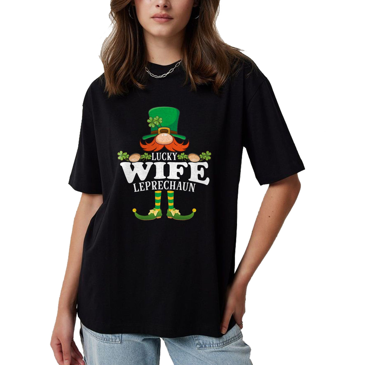 Best Wife Shirt, Wife and Husband Unisex T-Shirt/Hoodie/Sweatshirt HLT00 - Gift for wife T shirt, lucky wife   Lucky Wife Leprechaun Funny St. Patricks Day T-Shirt