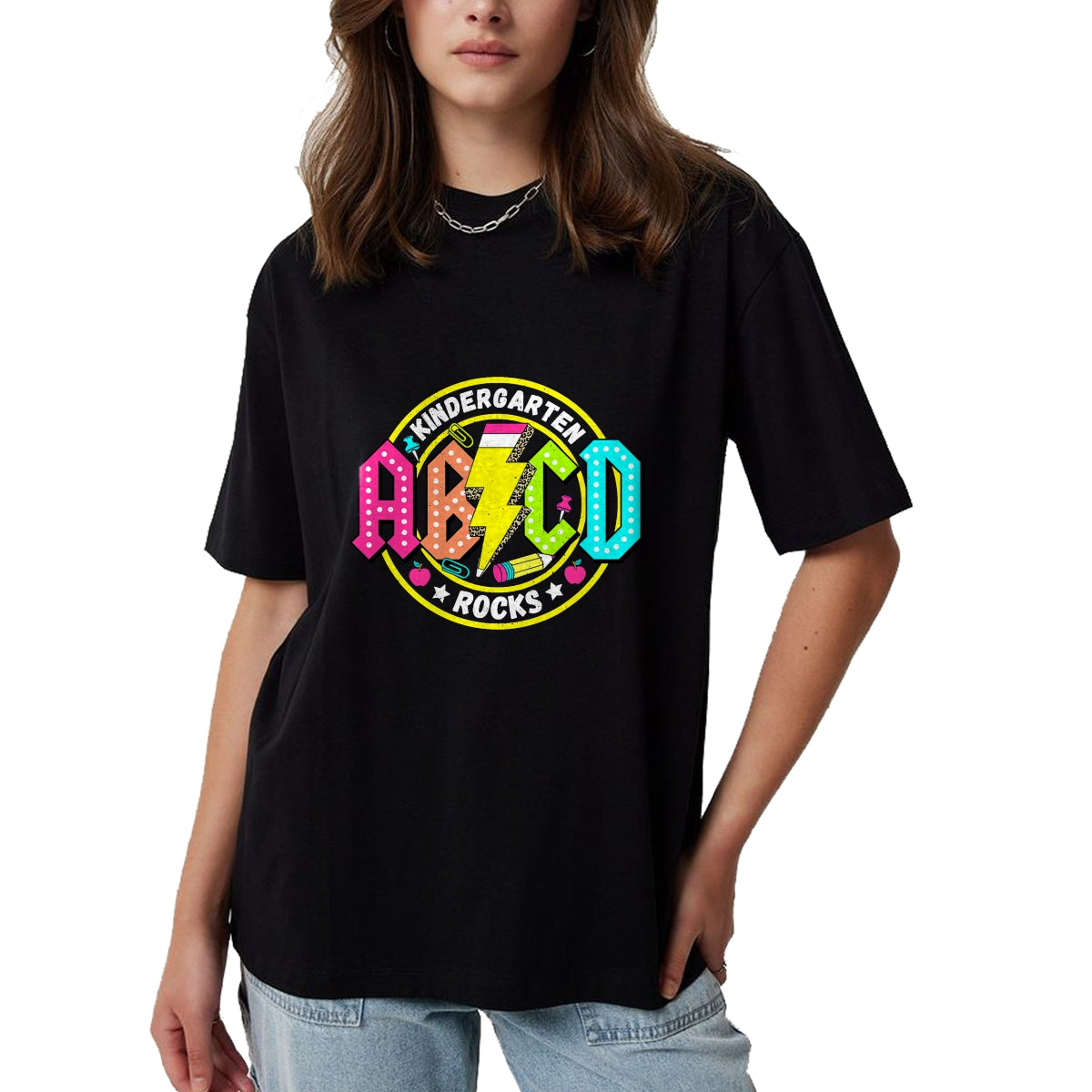 Best Teacher Shirt, Funny Teacher UnisexT-Shirt/Hoodie/Sweatshirt HLT00 - Kindergarten Rocks ABCD Back to School Funny Rock Teacher T-Shirt