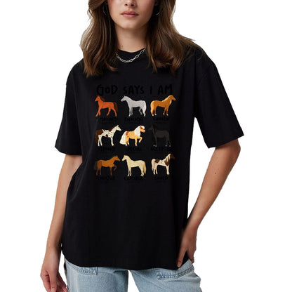 Best Horse Lover Shirt , Funny Horse UnisexT-Shirt/Hoodie/Sweatshirt HLT00 - God Says I Am Horses Christian Women Girls Kids Boy Horse T-Shirt