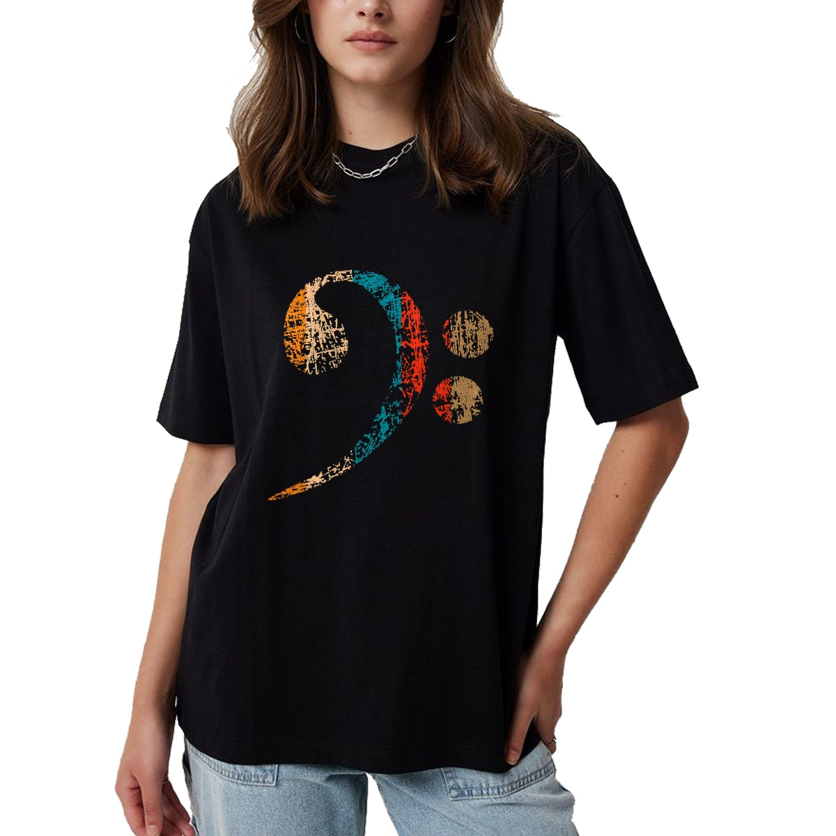 Guitar Lover Shirt, Funny Guitar UnisexT-Shirt/Hoodie/Sweatshirt HLT00 - Vintage Bass Clef for Bass Players, Bassists Bands Orchestra T-Shirt Small