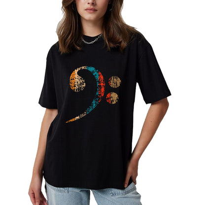 Guitar Lover Shirt, Funny Guitar UnisexT-Shirt/Hoodie/Sweatshirt HLT00 - Vintage Bass Clef for Bass Players, Bassists Bands Orchestra T-Shirt Small