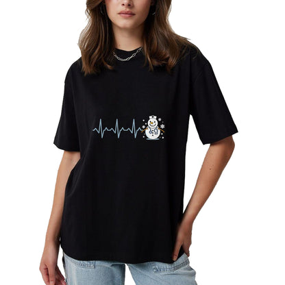 Funny Nurse Shirt, Nurse Unisex T-Shirt/Hoodie/Sweatshirt HLT00 - Heartbeat Nurse Snowman Nurse Christmas T-Shirt
