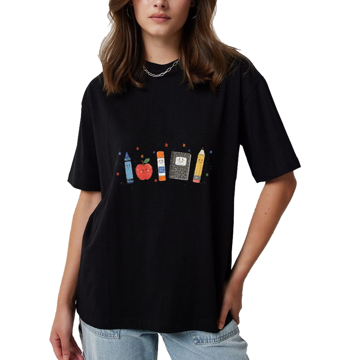 Best Teacher Shirt, Funny Teacher UnisexT-Shirt/Hoodie/Sweatshirt HLT00 - Teacher Back to School Cute School Crayon Apple Pencil T-Shirt