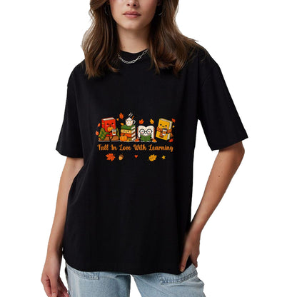 Best Teacher Shirt, Funny Teacher UnisexT-Shirt/Hoodie/Sweatshirt HLT00 - Fall in Love with Learning Autumn Fall Teachers T-Shirt