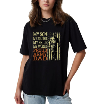 Gift for Dad Shirt, Funny Dad Unisex T-Shirt/Hoodie/Sweatshirt HLT00 – Mens My Son Is A Soldier Hero Proud Army Dad US Military Father T-Shirt