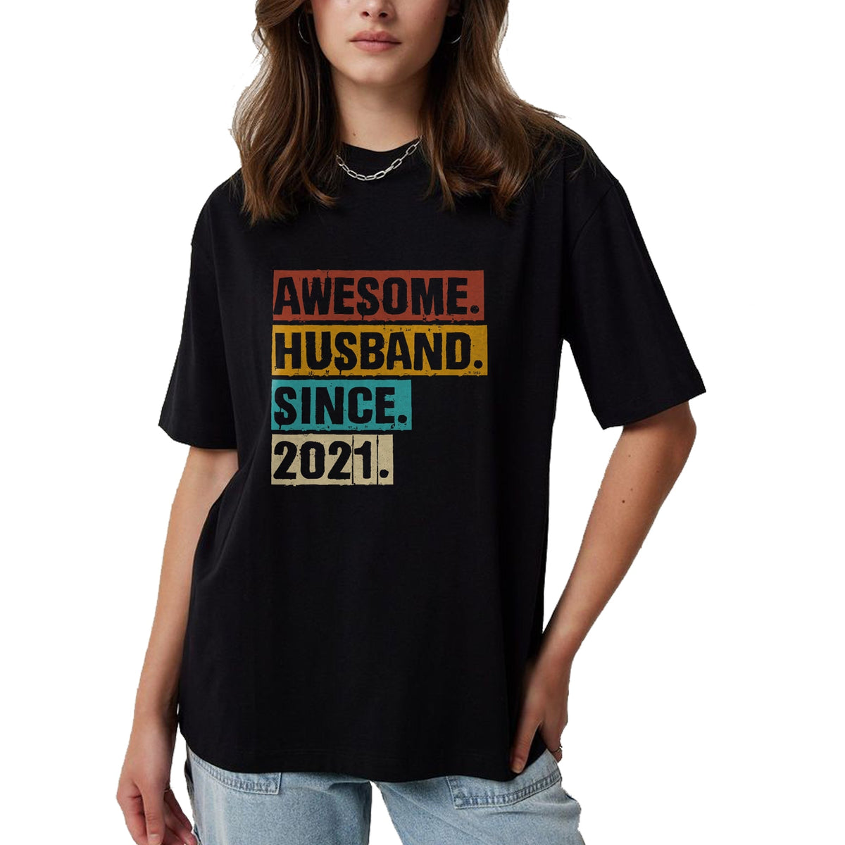 Best Wife Shirt, Wife and Husband Unisex T-Shirt/Hoodie/Sweatshirt HLT00 - 3rd Year Wedding Anniversary Epic Awesome Husband Since 2021 T-Shirt (2)
