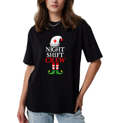 Funny Nurse Shirt, Nurse Unisex T-Shirt/Hoodie/Sweatshirt HLT00 - Elf Nursing Shirt Women, Christmas Nurse Night Shift Crew T-Shirt