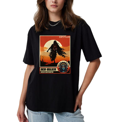 Native American T-Shirts, Vintage Native American Unisex T-Shirt/Hoodie/Sweatshirt HLT00 - Native American Folklore Cryptid Skinwalker