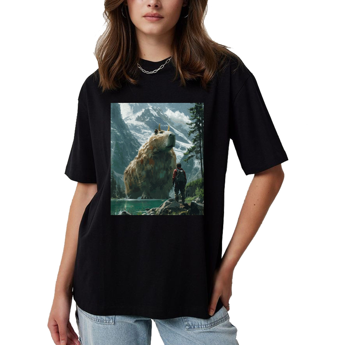Cute Capybara Shirt, Funny Capybara Unisex T-Shirt/Hoodie/Sweatshirt HLT00 - Funny Graphic Capybara Long Sleeve T-Shirt (1)